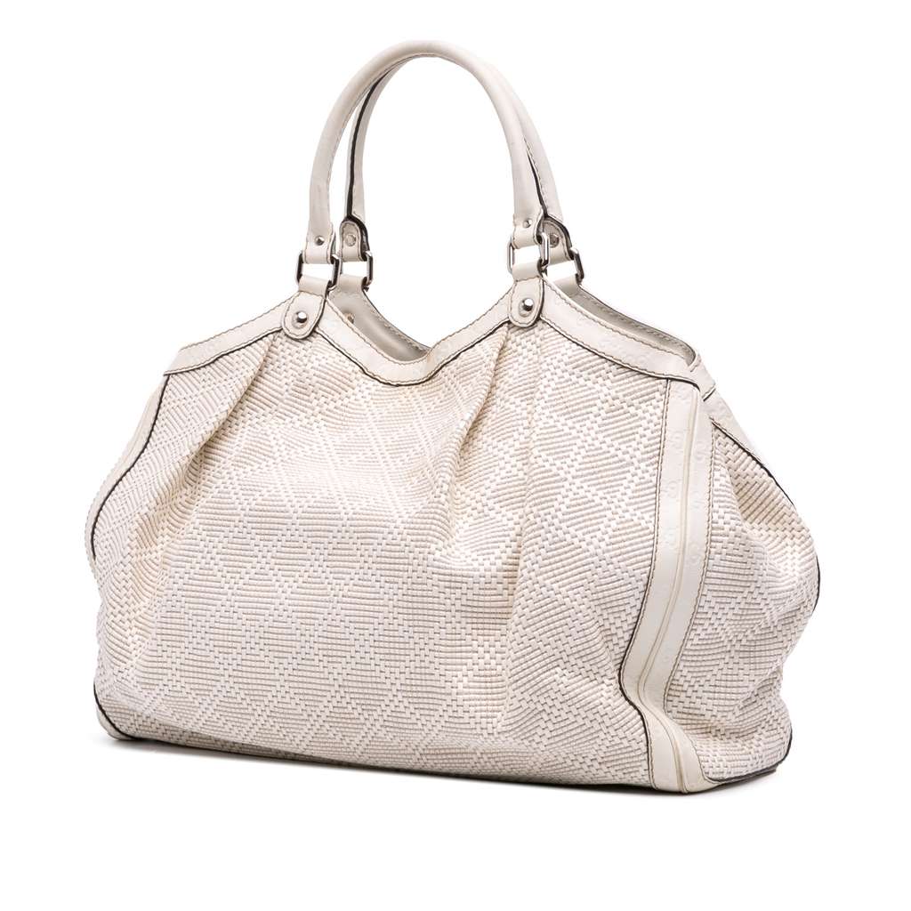 Gucci Large Diamante Raffia Sukey Tote - Back view