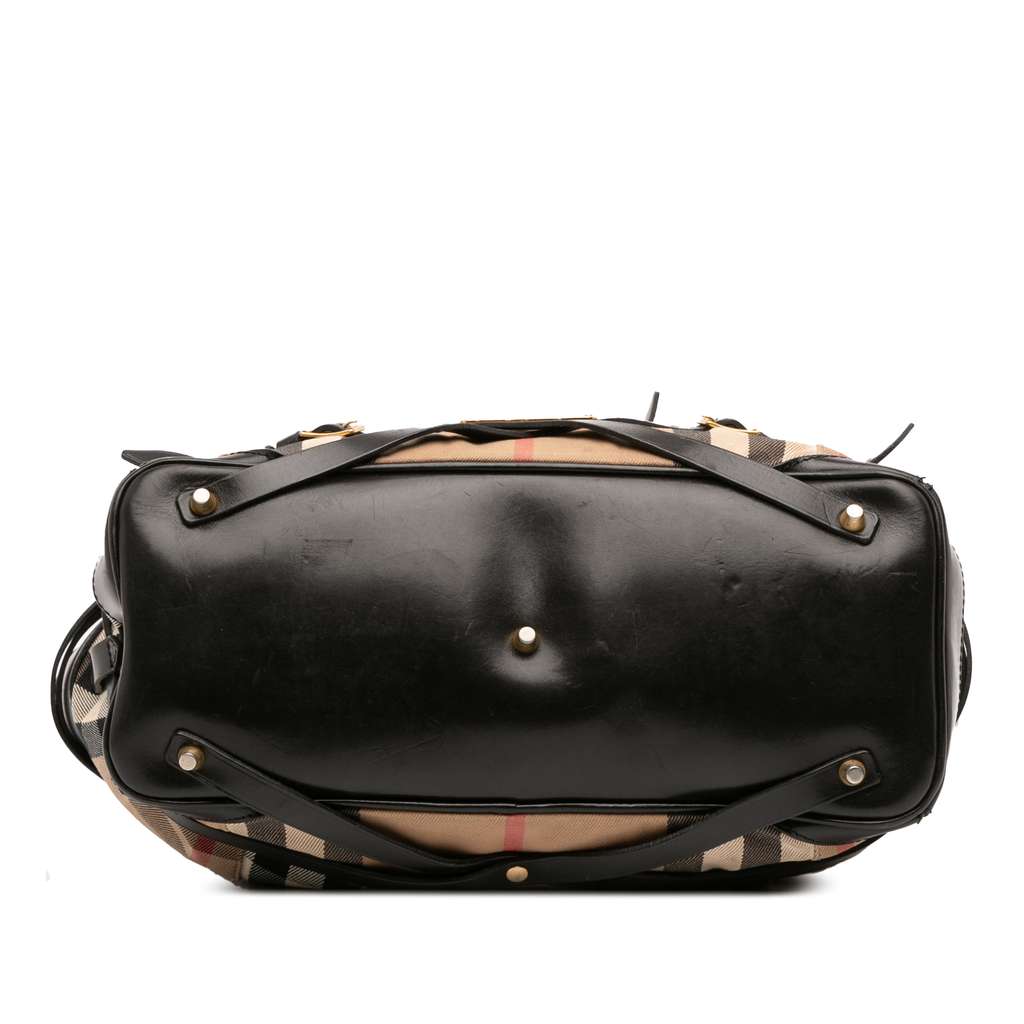 Burberry Medium House Check Canvas and Leather Bridle Lynher Tote - 3