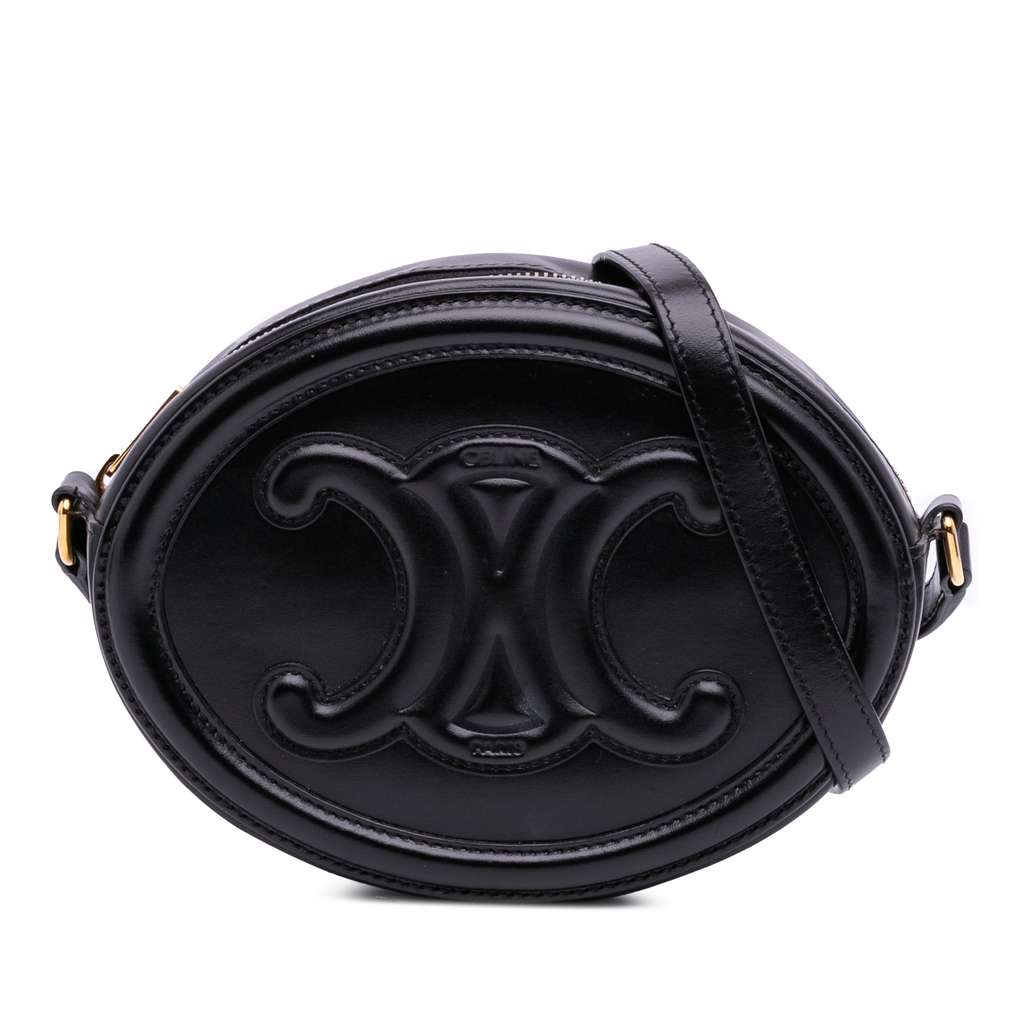 Celine Small Calfskin Cuir Triomphe Oval Crossbody