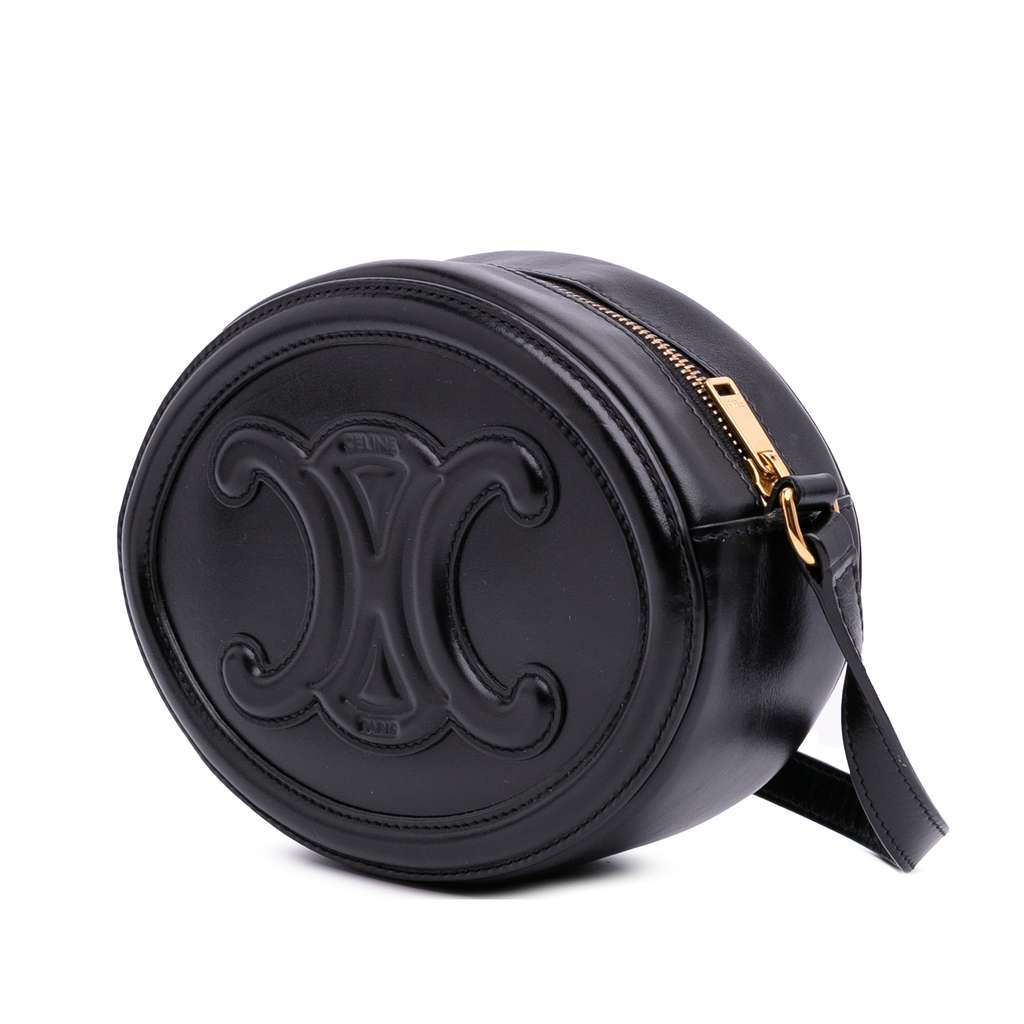 Celine Small Calfskin Cuir Triomphe Oval Crossbody - Back view