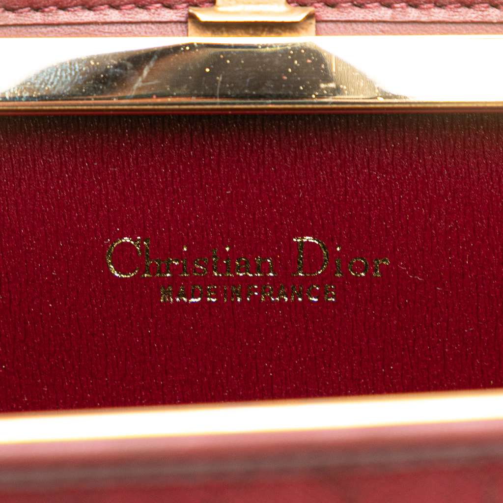 Dior Honeycomb Canvas Clutch With Chain - Side view