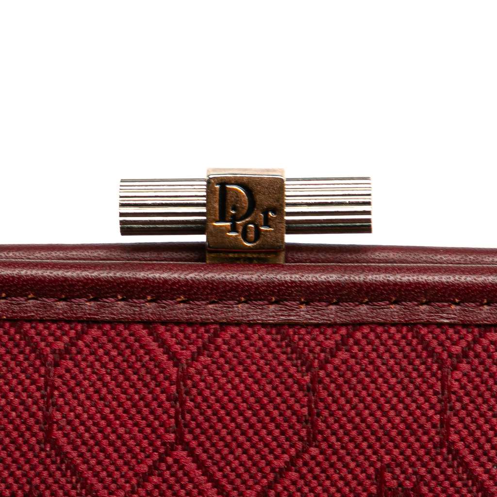 Dior Honeycomb Canvas Clutch With Chain - Detail 1