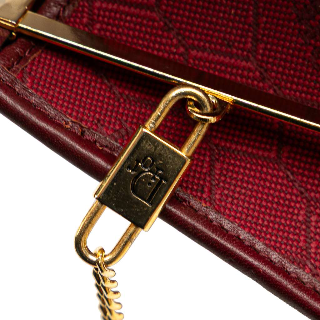 Dior Honeycomb Canvas Clutch With Chain - Detail 2