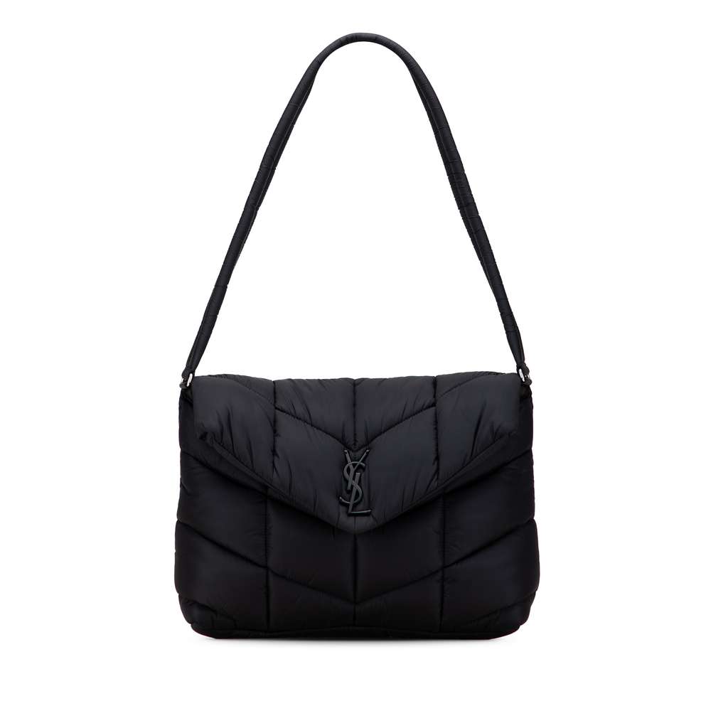 Saint Laurent Quilted Econyl Nylon Lou Puffer Messenger Bag