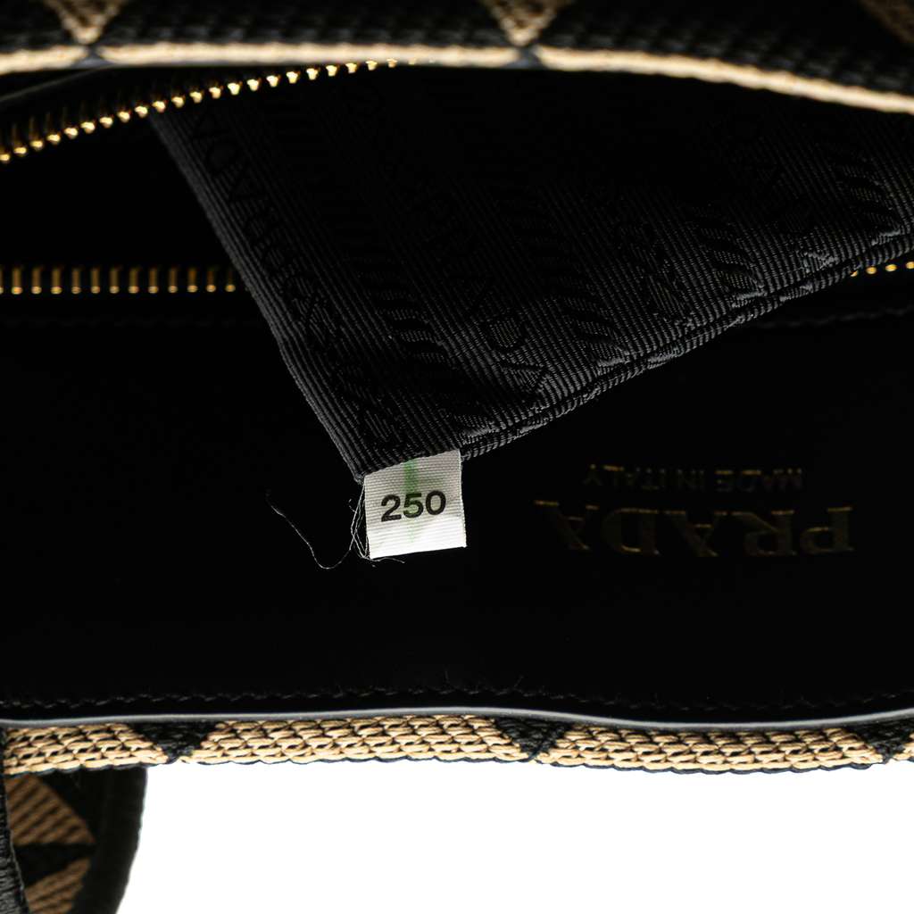 Prada Embroidered Canvas Triangolo Symbole Shopping Tote - Detail 2