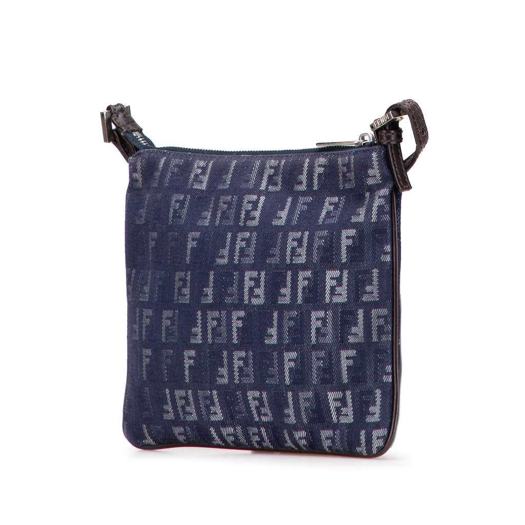 Fendi Zucchino Denim Crossbody - Back view