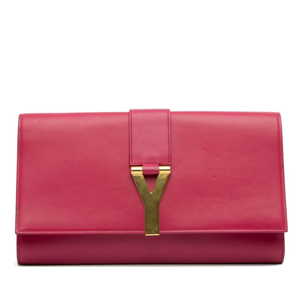 Saint Laurent Leather Chyc Ligne Clutch