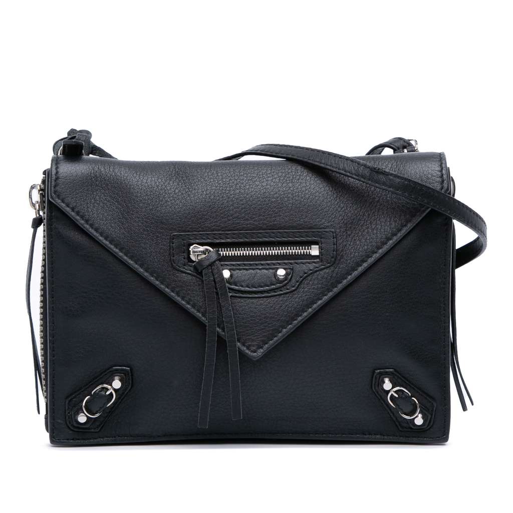 Balenciaga XS Leather Papier Triple Zip Around Crossbody
