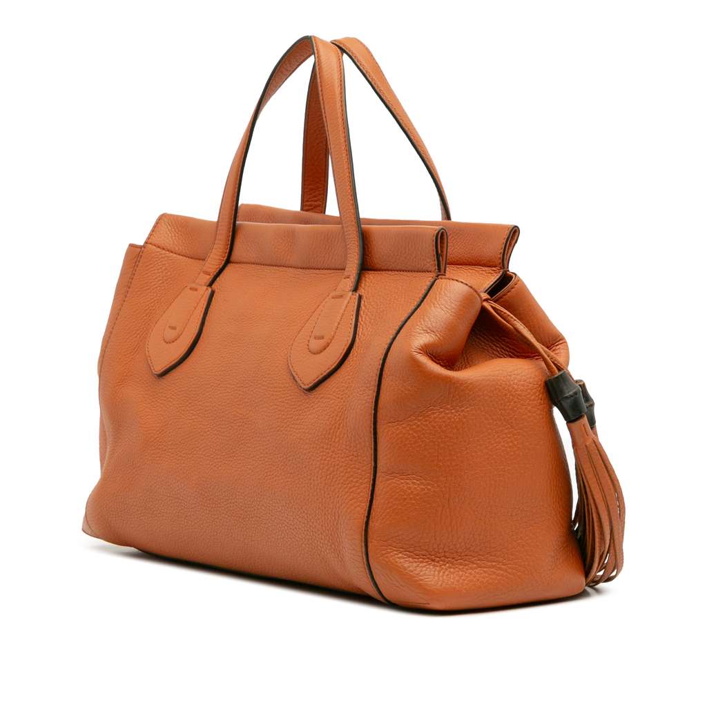 Gucci Leather Lady Tassel Top Handle Bag - Back view