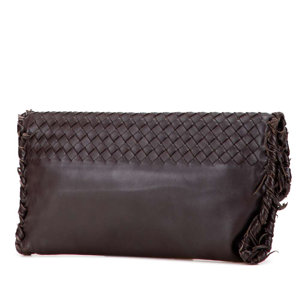 Bottega Veneta Nappa Intrecciato Fringe Flap Clutch - 2