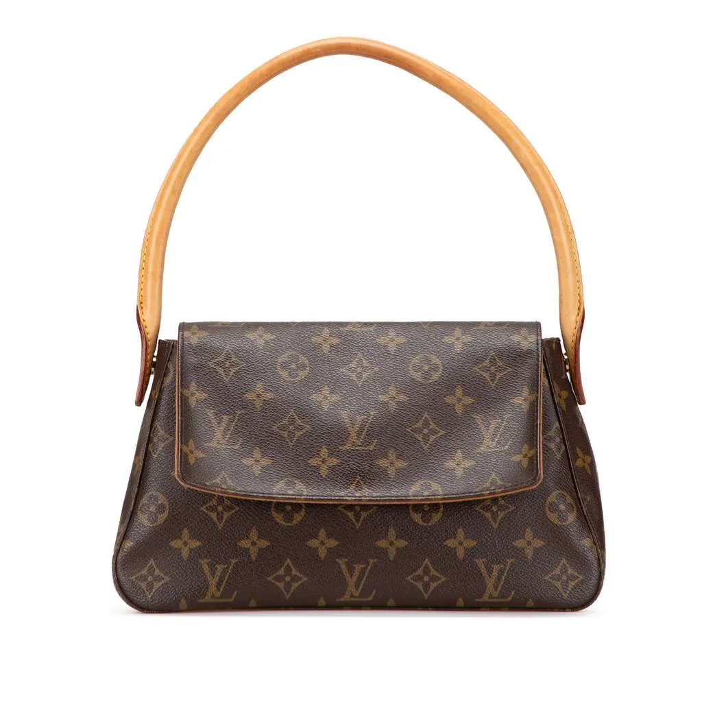 Louis Vuitton Monogram Mini Looping Brown Canvas Good - Front View