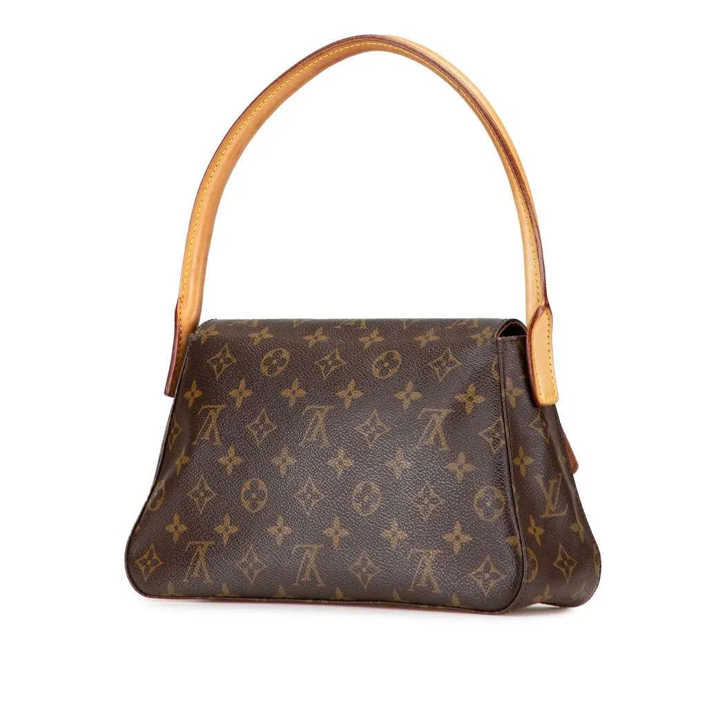 Louis Vuitton Monogram Mini Looping Brown Canvas Good - Back View