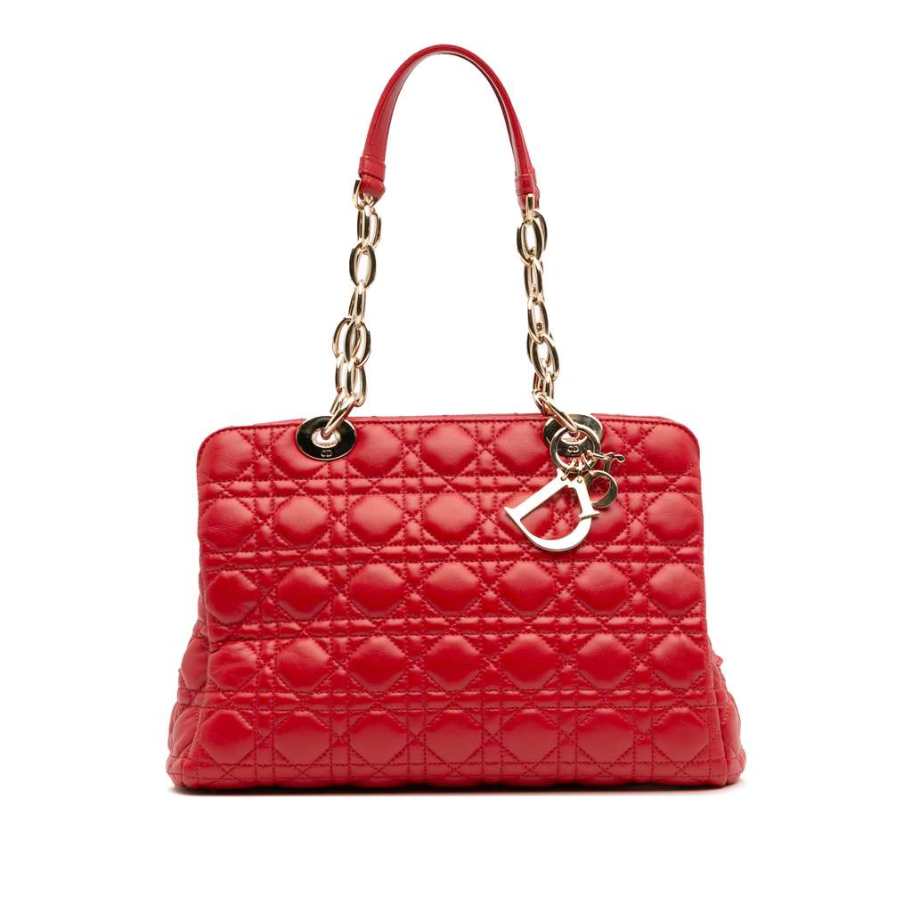 Dior Medium Lambskin Cannage Lady Dior Soft Shopping Tote