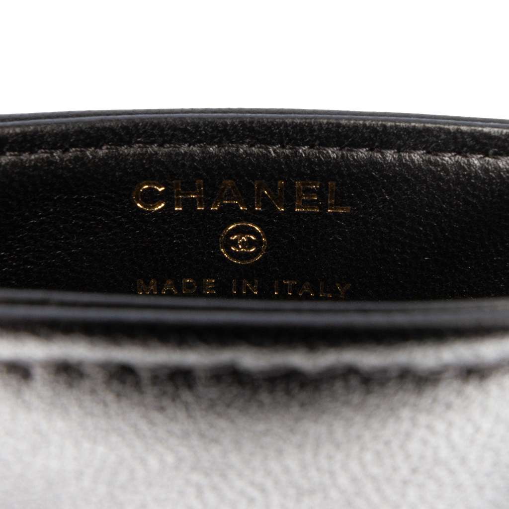 Chanel CC Quilted Lambskin Chain Around Phone Holder - Side view