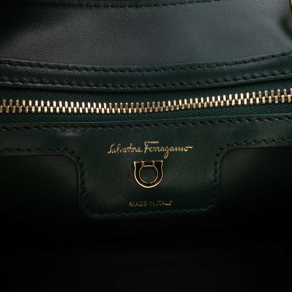 Salvatore Ferragamo Leather Gancini Thalia Flap Top Handle Bag - 5