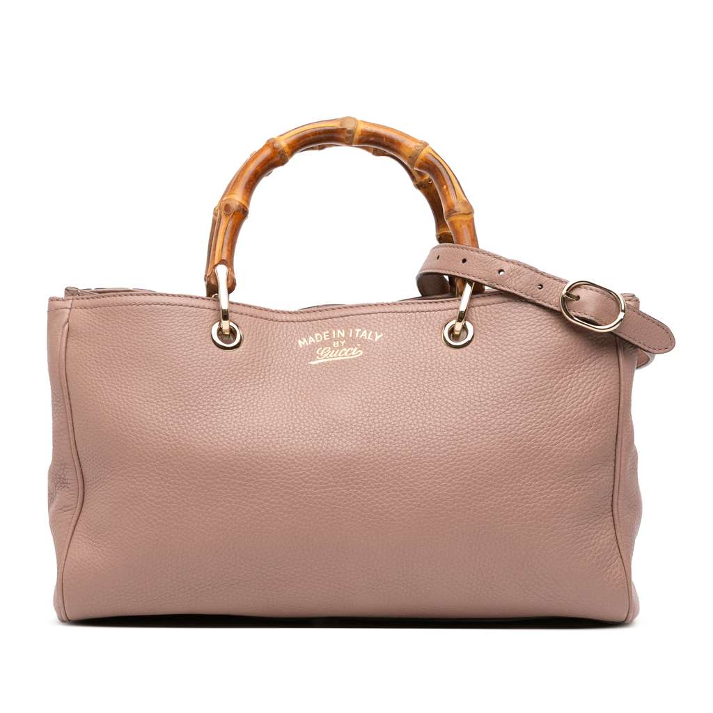 Gucci Medium Calfskin Bamboo Shopper Satchel