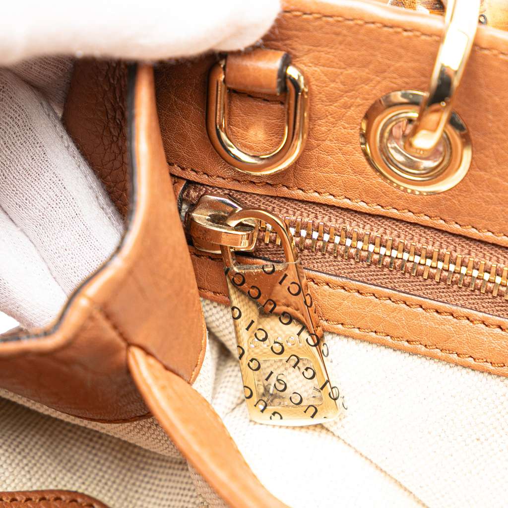 Gucci Small Calfskin Bamboo Shopper Satchel - Detail 2