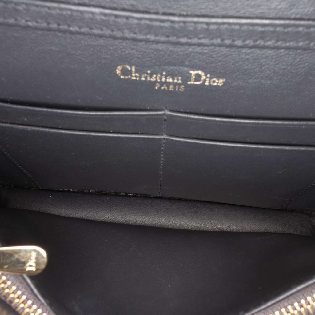 Dior Patent Microcannage Diorama Wallet on Chain - 4