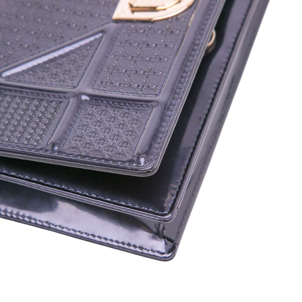Dior Patent Microcannage Diorama Wallet on Chain - Image 11