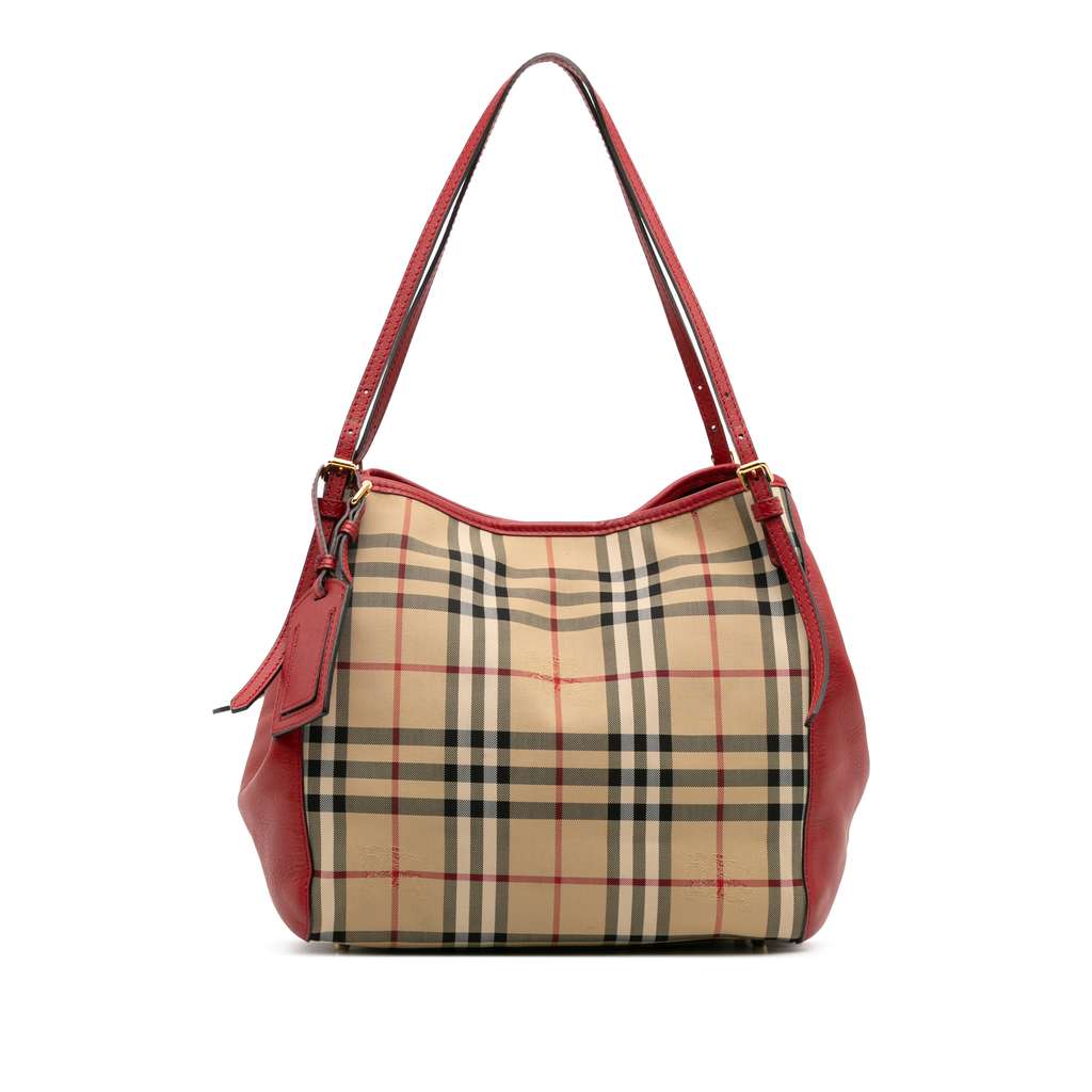 Burberry Small Haymarket Check Canvas and Leather Canterbury Tote