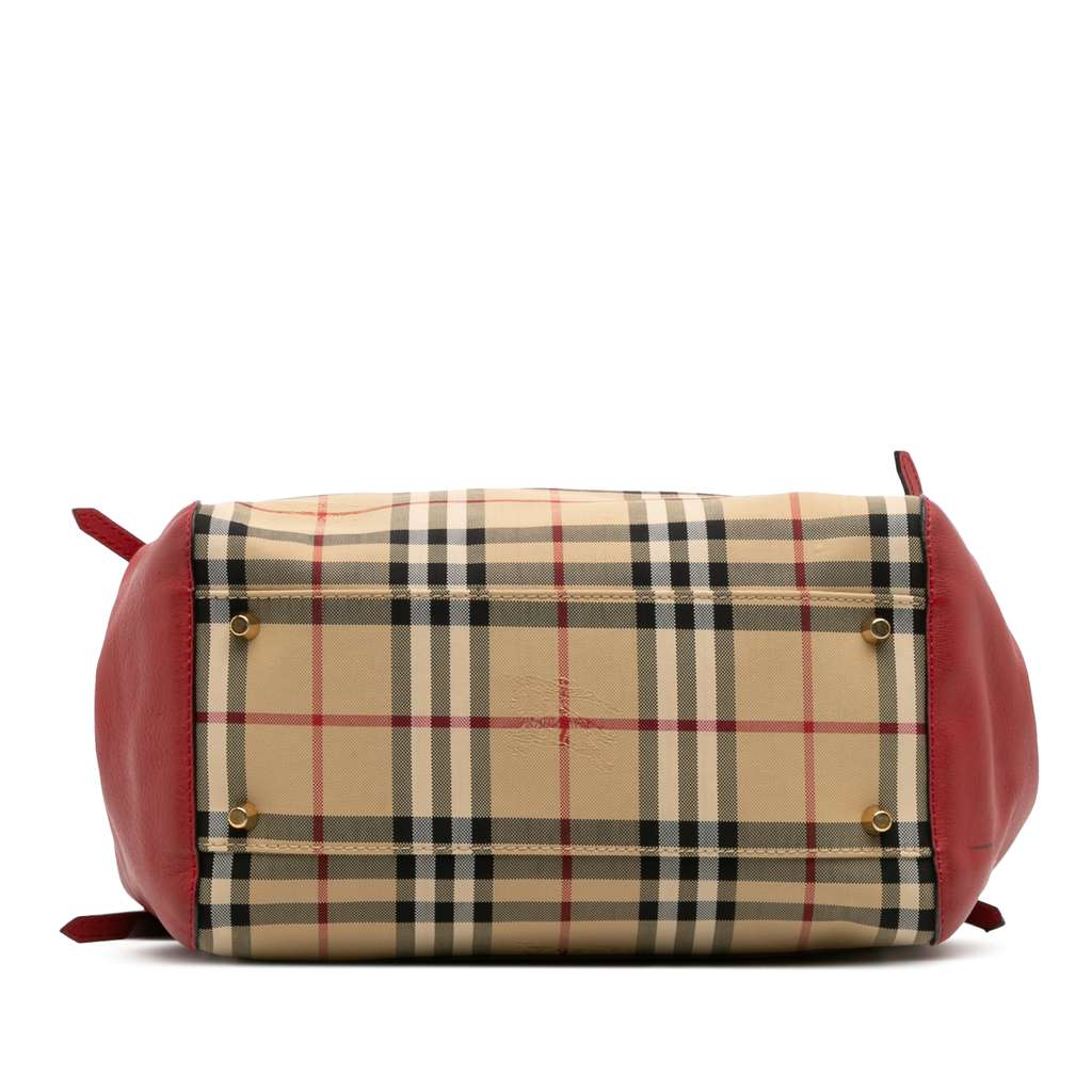 Burberry Small Haymarket Check Canvas and Leather Canterbury Tote - Image 6