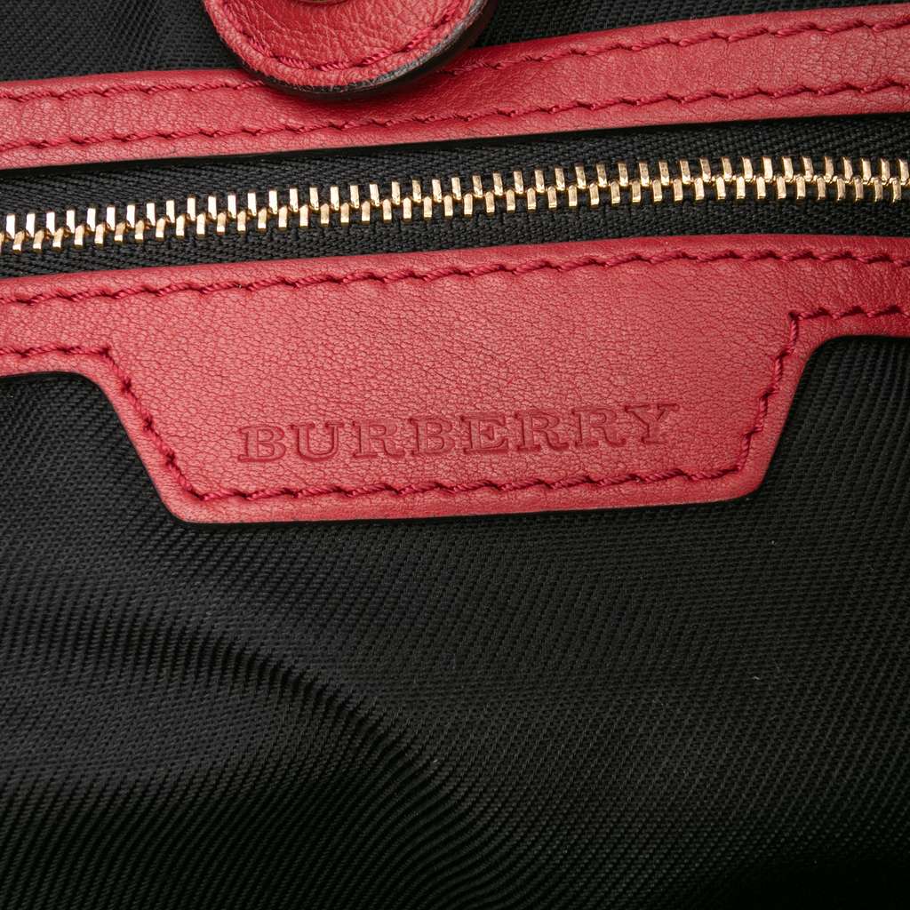 Burberry Small Haymarket Check Canvas and Leather Canterbury Tote - Side view