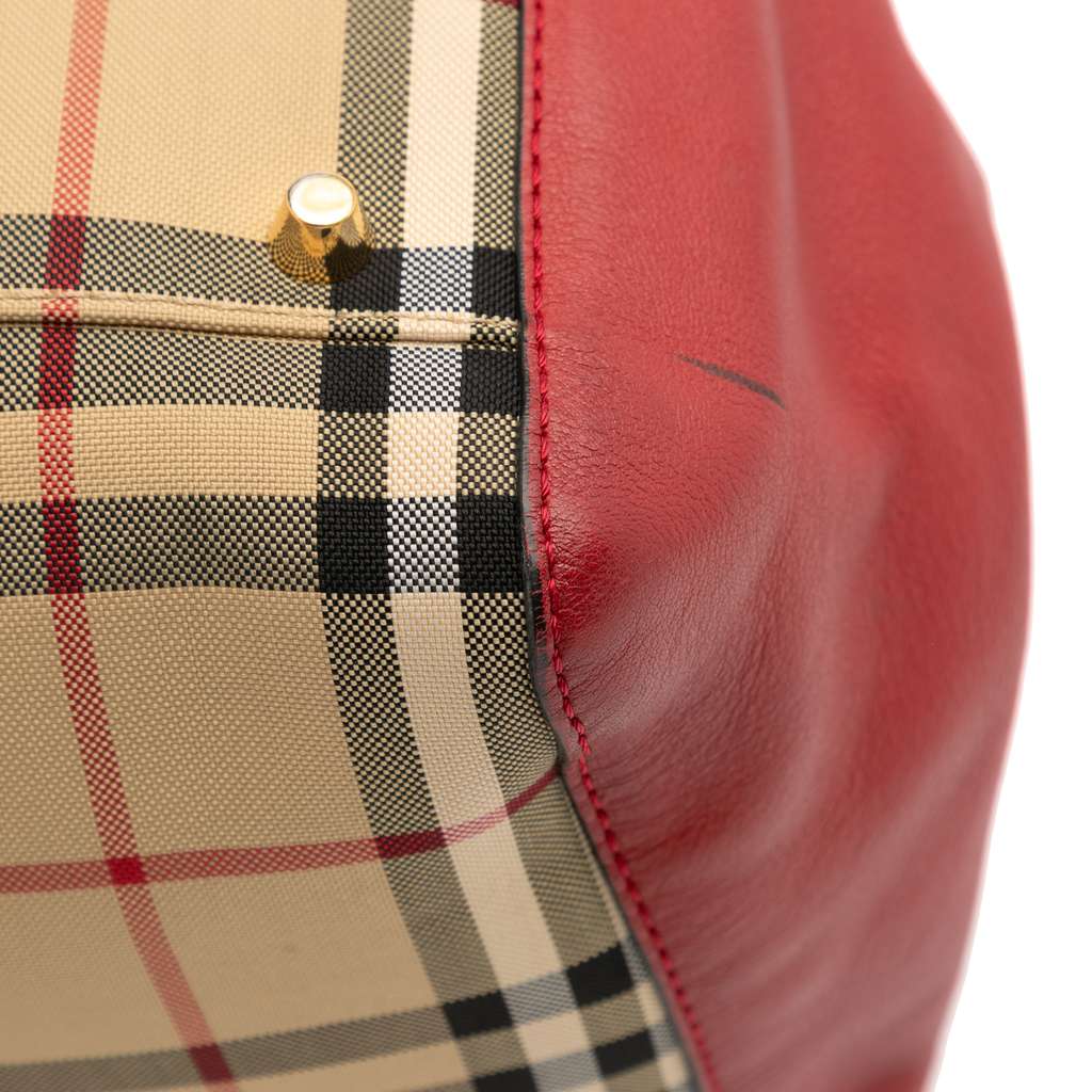 Burberry Small Haymarket Check Canvas and Leather Canterbury Tote - Detail 2