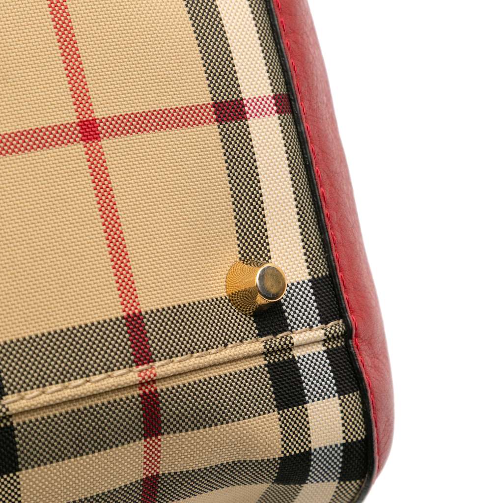 Burberry Small Haymarket Check Canvas and Leather Canterbury Tote - Image 10