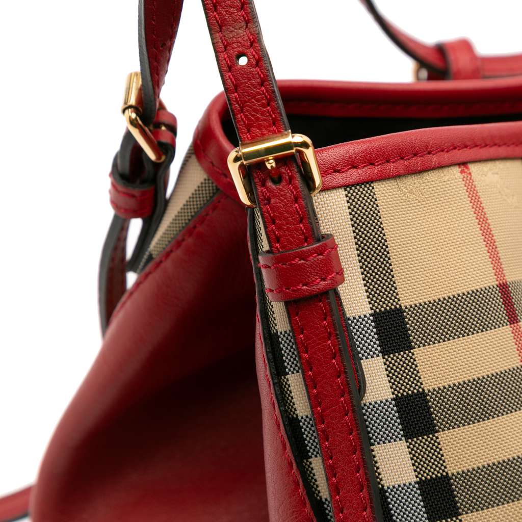 Burberry Small Haymarket Check Canvas and Leather Canterbury Tote - Image 11