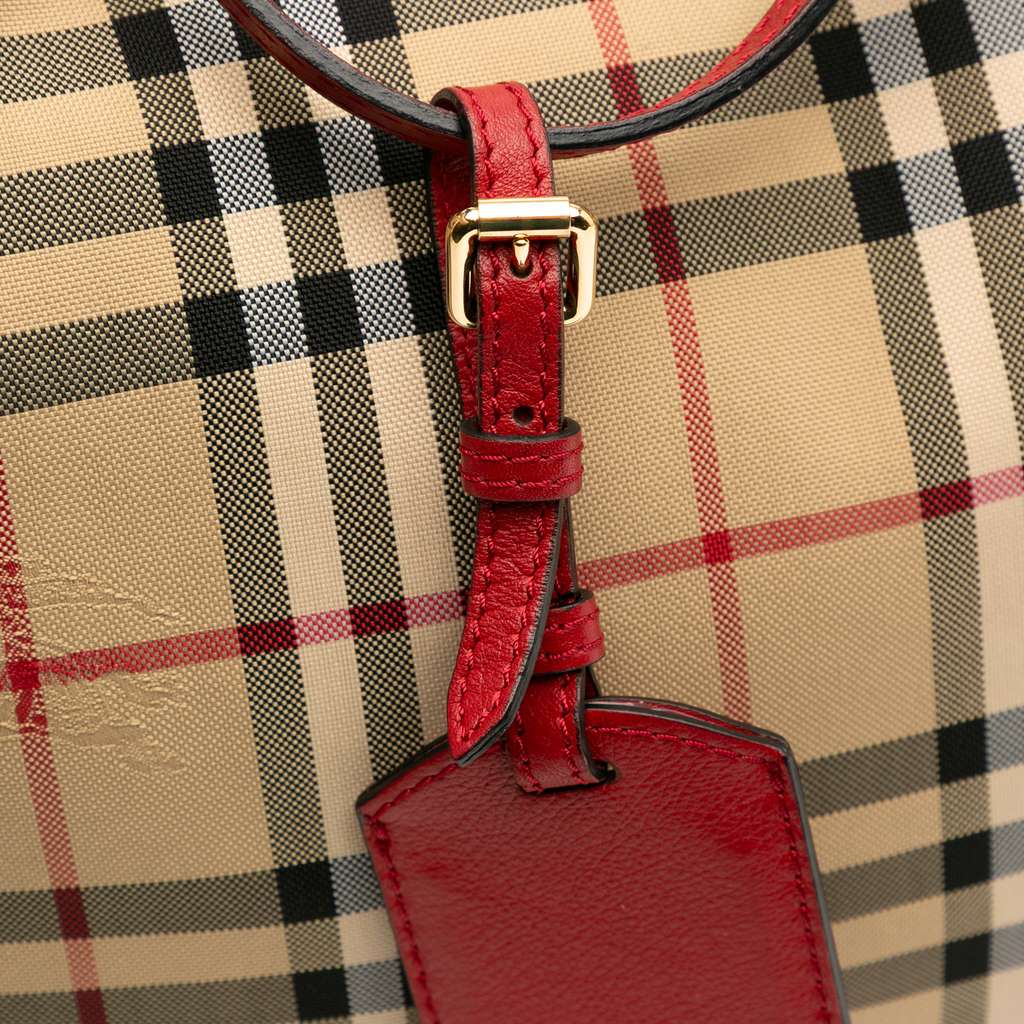 Burberry Small Haymarket Check Canvas and Leather Canterbury Tote - Image 12