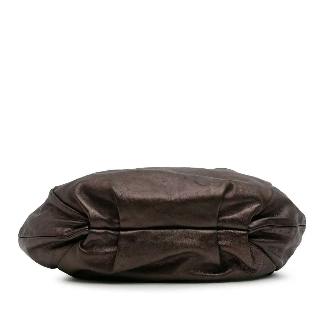 Prada Glace Mordore Hobo Brown Leather Good - Inside View