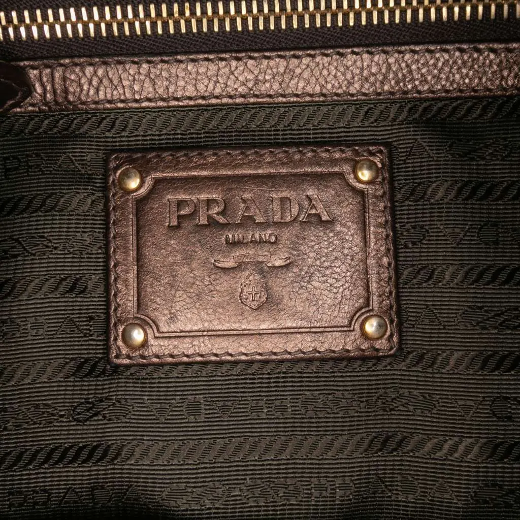 Prada Glace Mordore Hobo Brown Leather Good - Box View