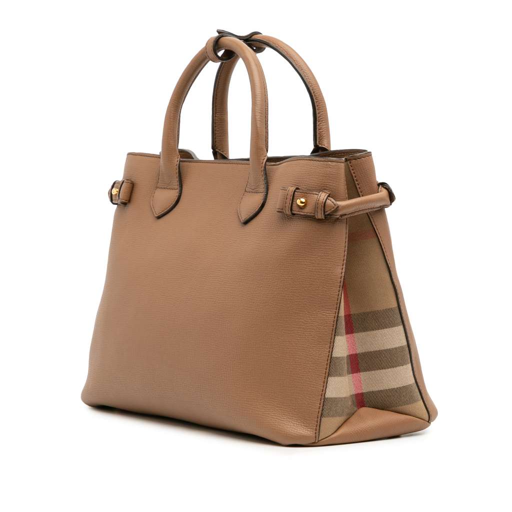 Burberry Medium Leather and House Check Banner Satchel - 2