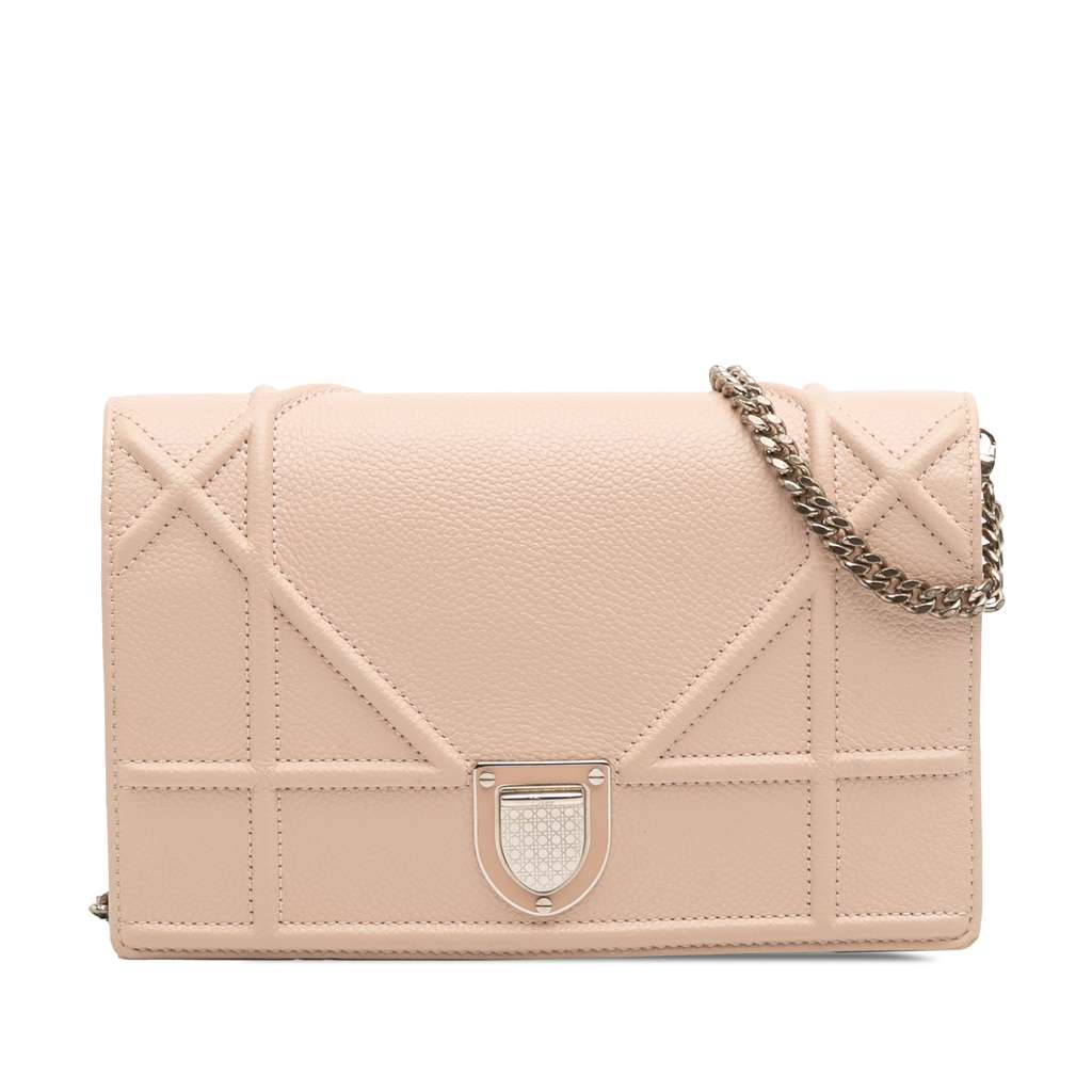 Dior Grained Calfskin Diorama Wallet on Chain