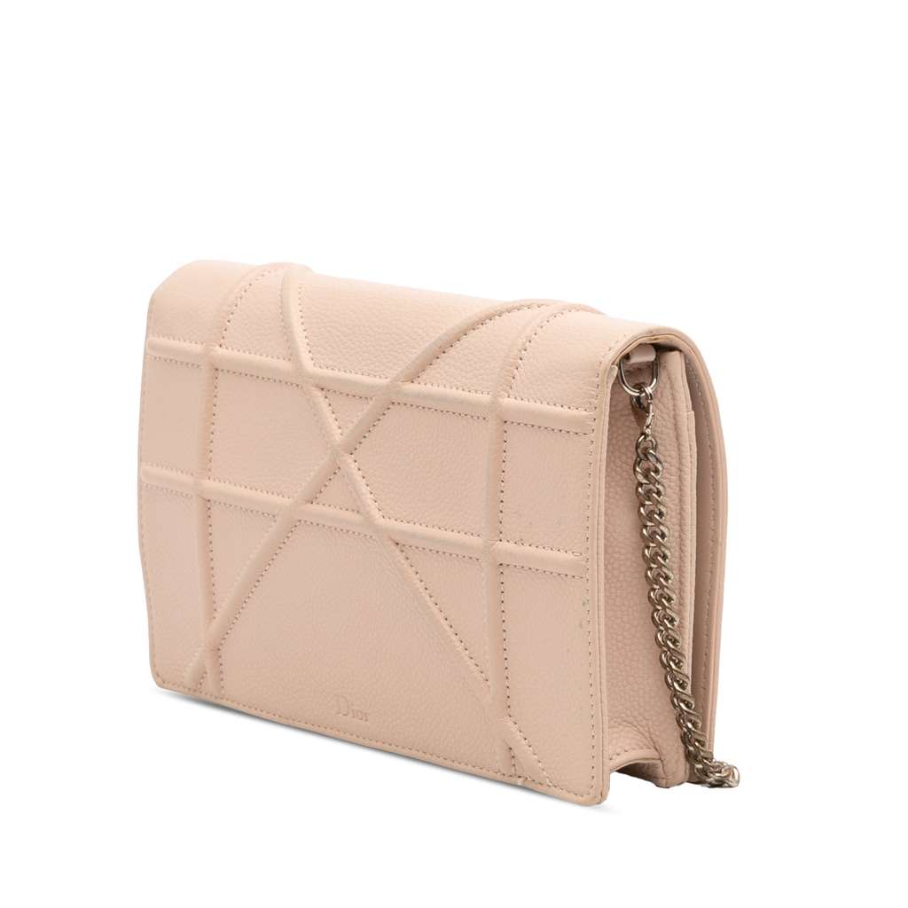 Dior Grained Calfskin Diorama Wallet on Chain - Back view