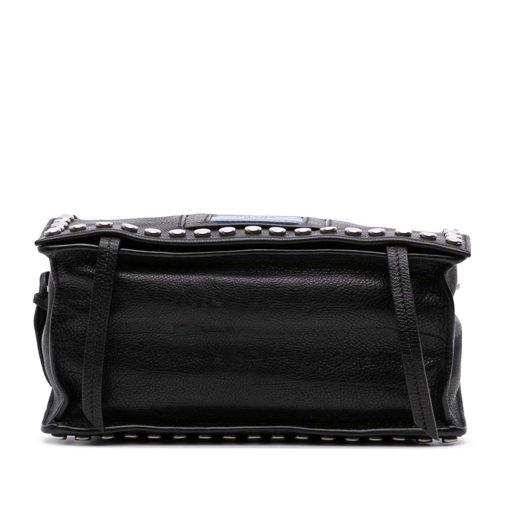 Prada Glace Calfskin Studded Etiquette Flap - 3