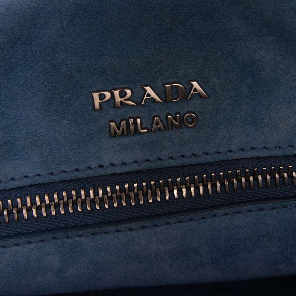 Prada Glace Calfskin Studded Etiquette Flap - 5