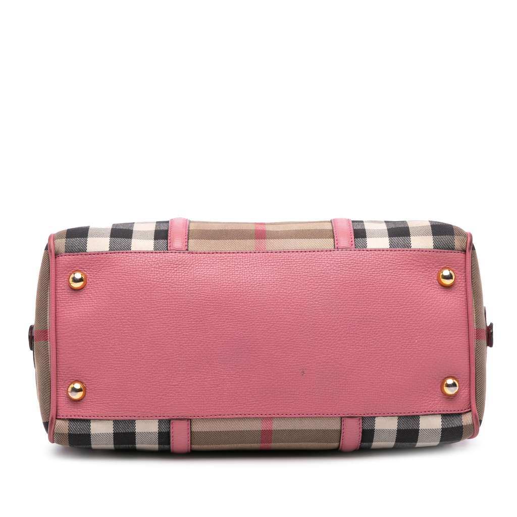 Burberry Medium House Check Canvas Derby Alchester Bowling Bag - 3