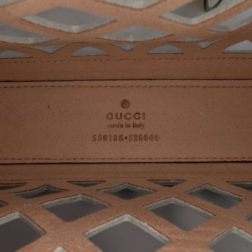 Gucci Medium Cutout Leather and Flora Canvas Traforata Flap Crossbody - Image 10