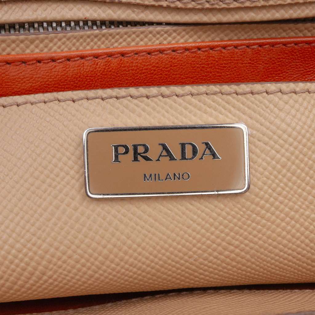 Prada Saffiano Cuir Twin Lock Satchel - 5