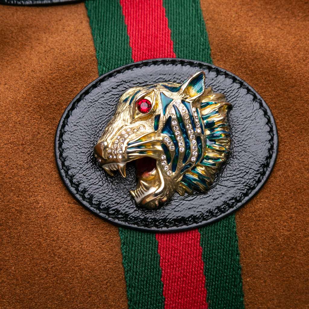 Gucci Large Web Suede Rajah Tote - 5