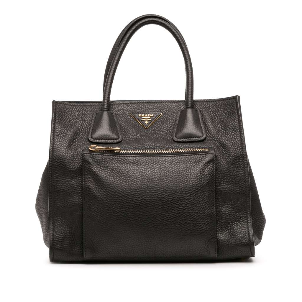 Prada Vitello Daino Front Pocket Tote