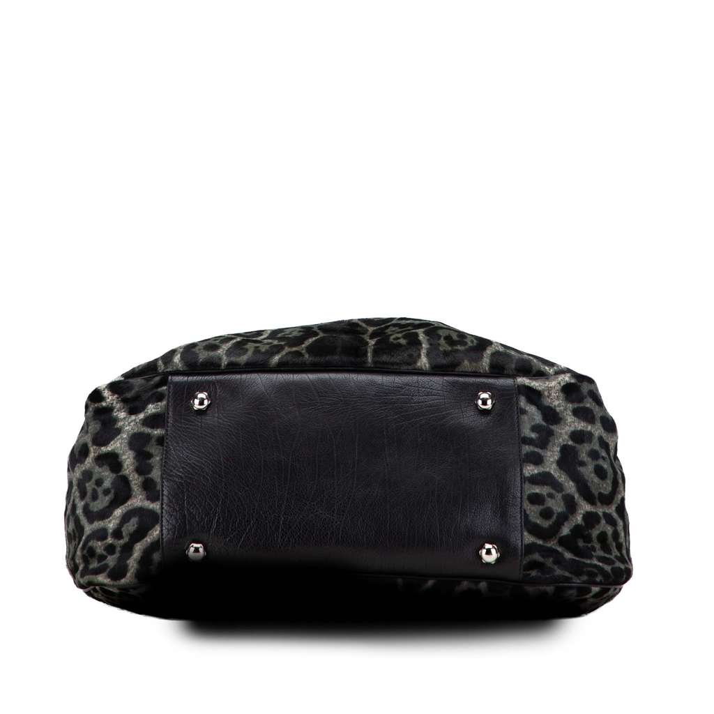 Saint Laurent Medium Leopard Print Calf Hair Roady Hobo - 3