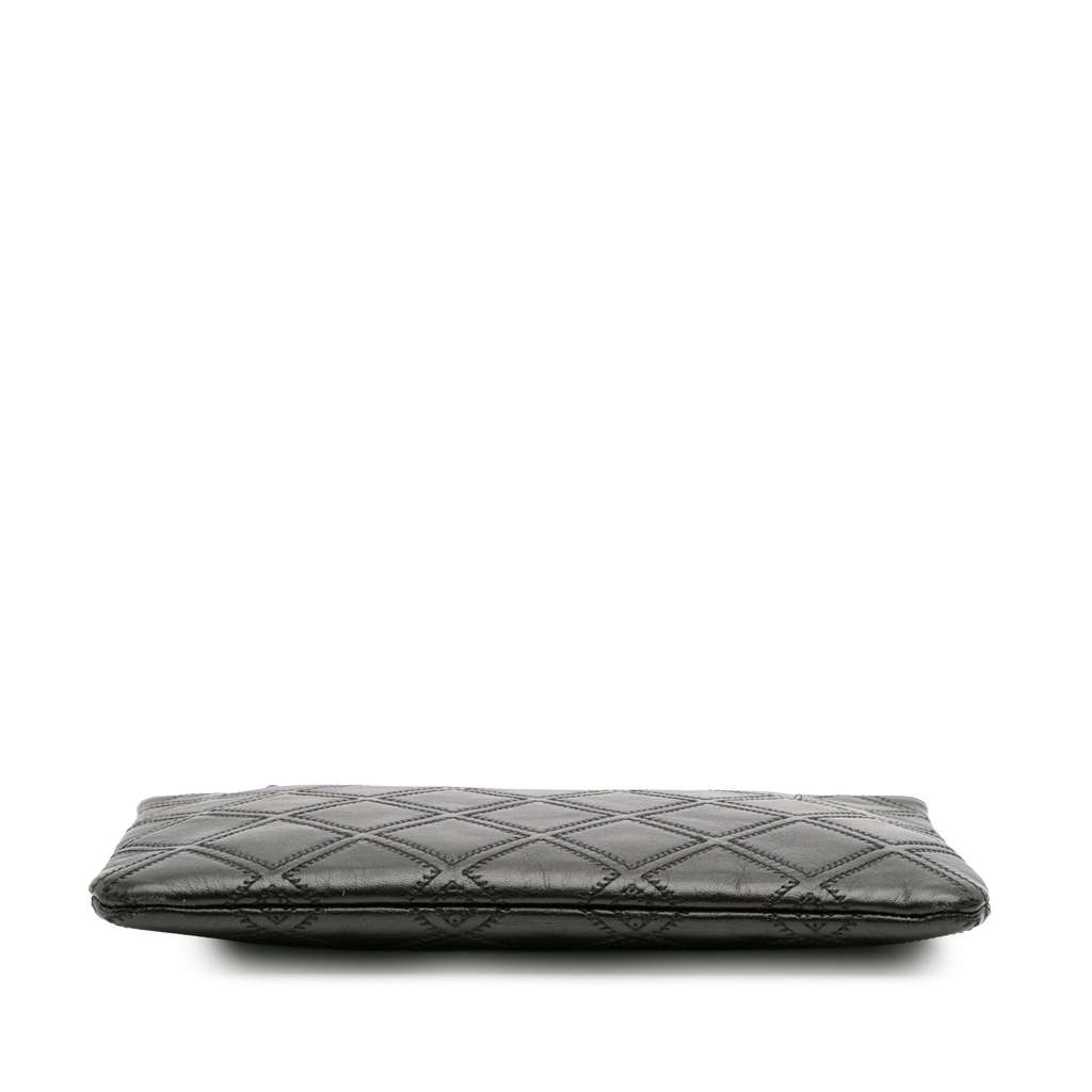 Chanel Medium Quilted Lambskin Double Stitch Tassel O Case Clutch - Image 6