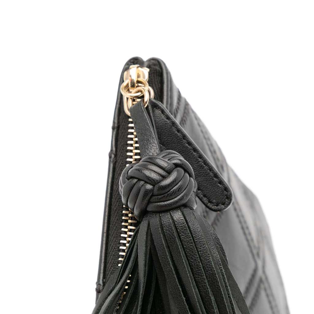 Chanel Medium Quilted Lambskin Double Stitch Tassel O Case Clutch - Detail 2