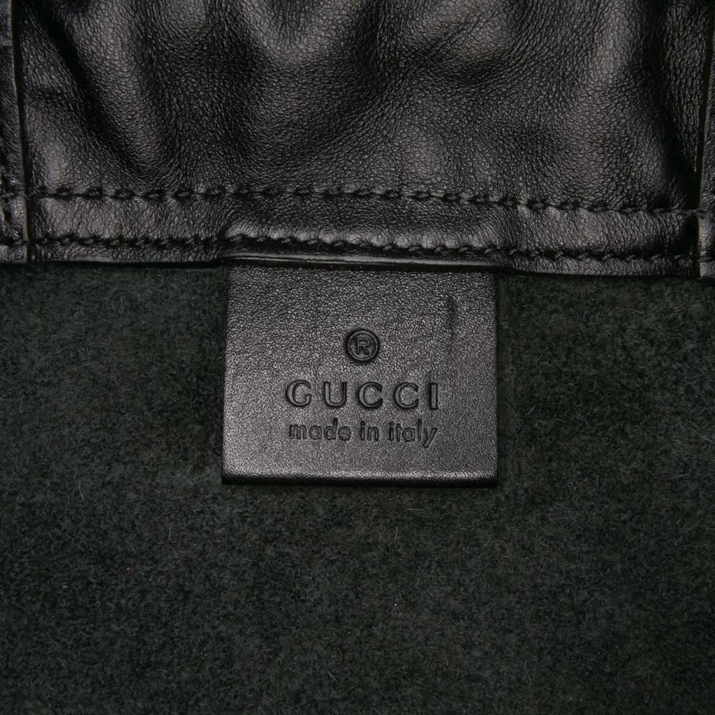 Gucci Leather Logo Drawstring Backpack Black Leather Good - Box View