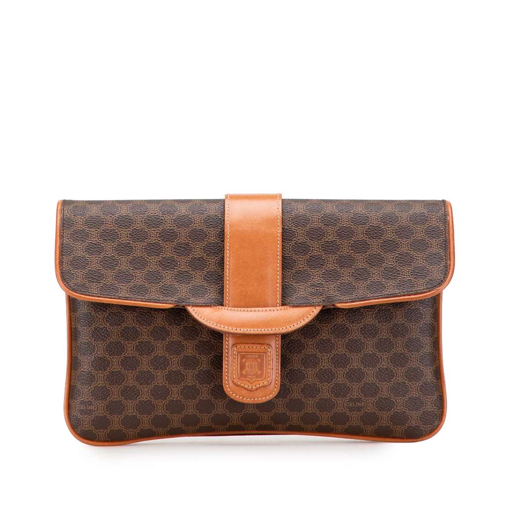 Celine Macadam Coated Canvas Clutch