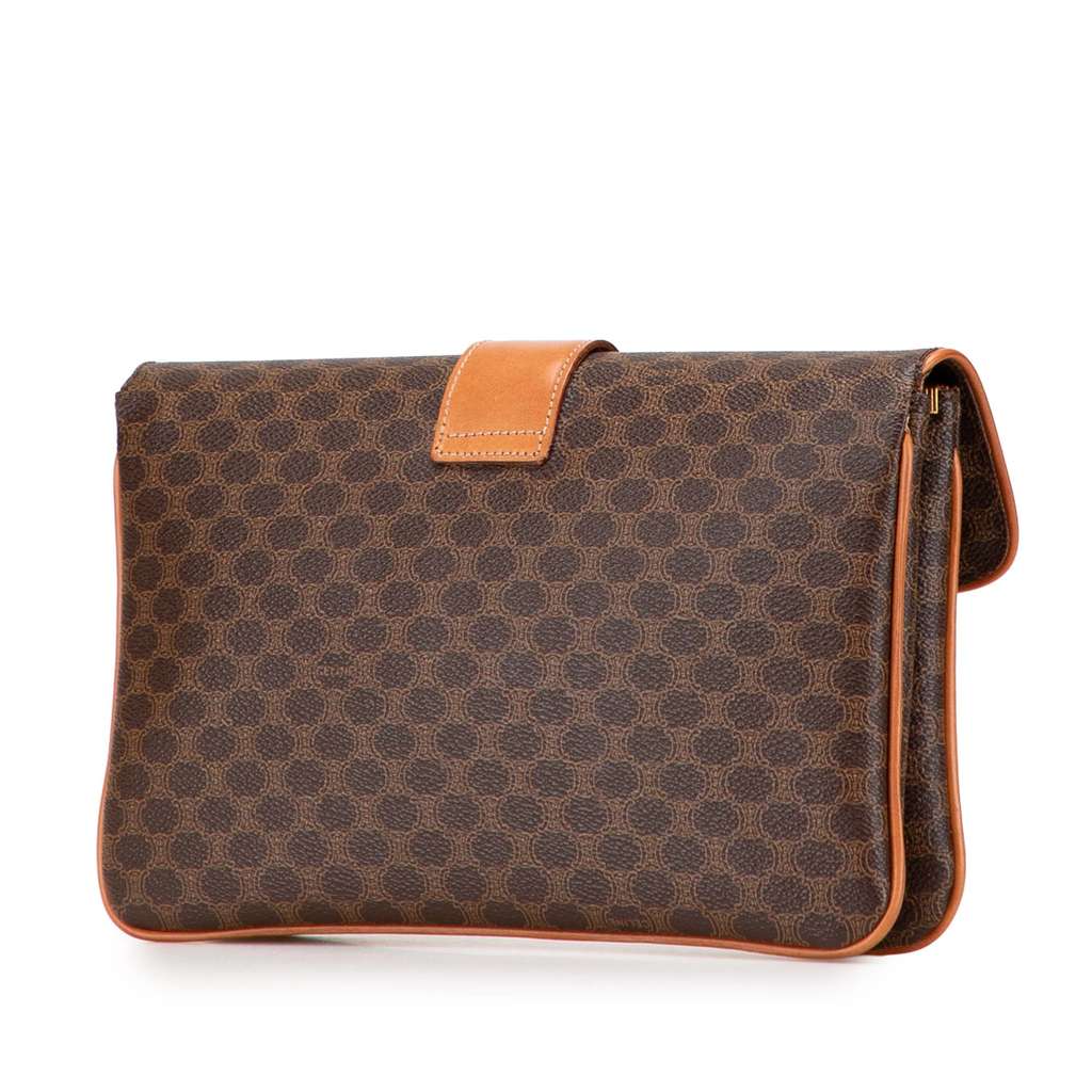 Celine Macadam Coated Canvas Clutch - Back view