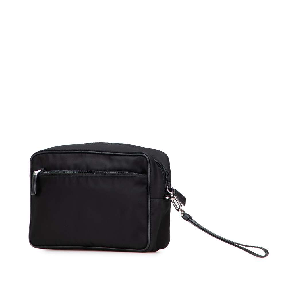 Prada Saffiano Trimmed Tessuto Clutch - 2