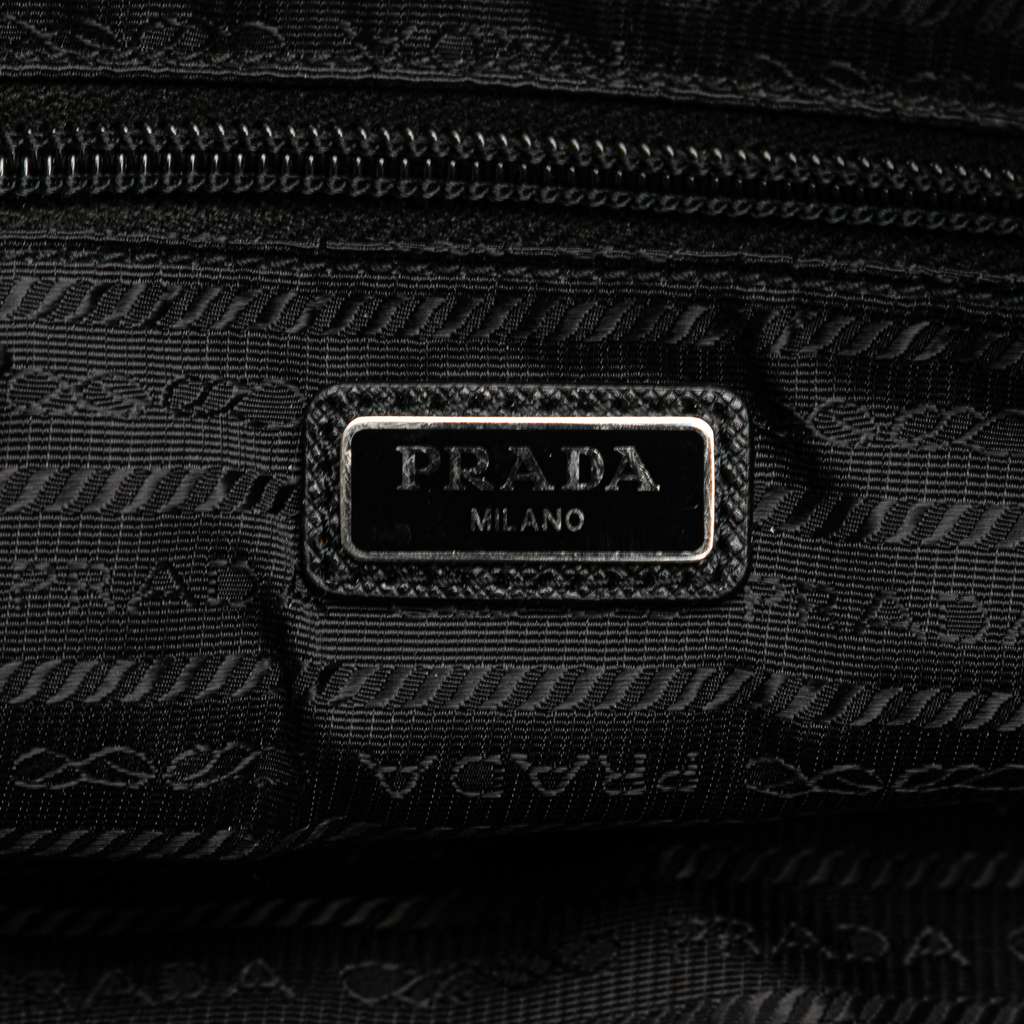 Prada Saffiano Trimmed Tessuto Clutch - 5